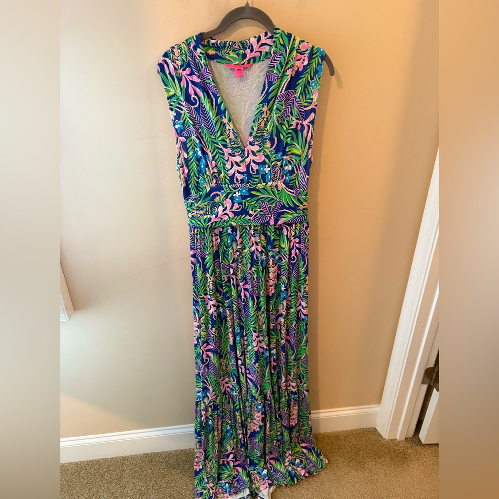 Lilly Pulitzer Pearce Maxi Borealis Blue How You Like Me Prowl Large - Picture 2 of 8